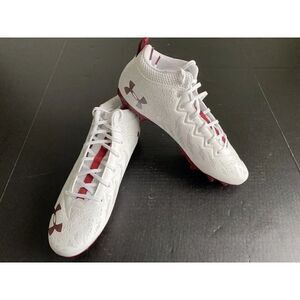 Under Armour Spotlight Football Cleats 4D Foam White/Red 3023963-102 Men’s 13